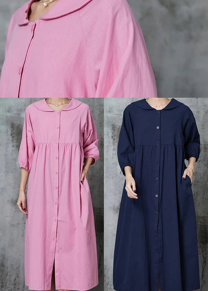 Navy Oversized Cotton Maxi Dresses Summer Jk1007