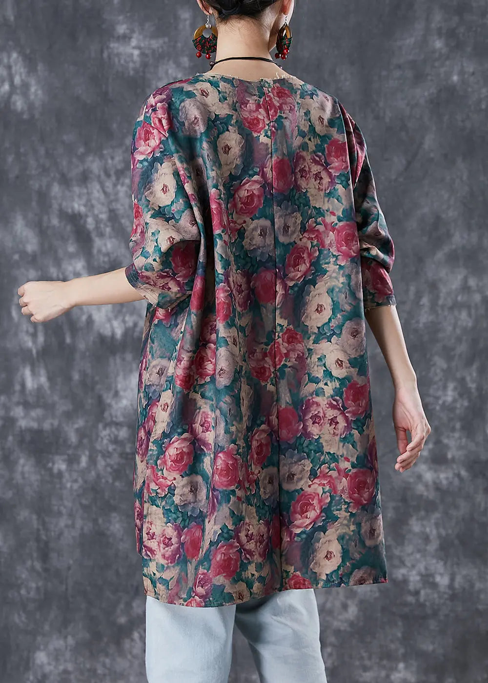 Print Side Open Linen Mini Dresses