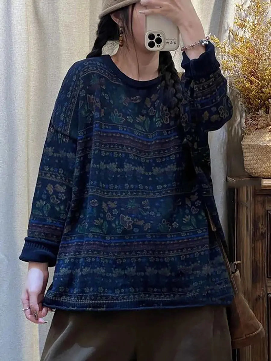 Knitted O-neck Loose Sweater