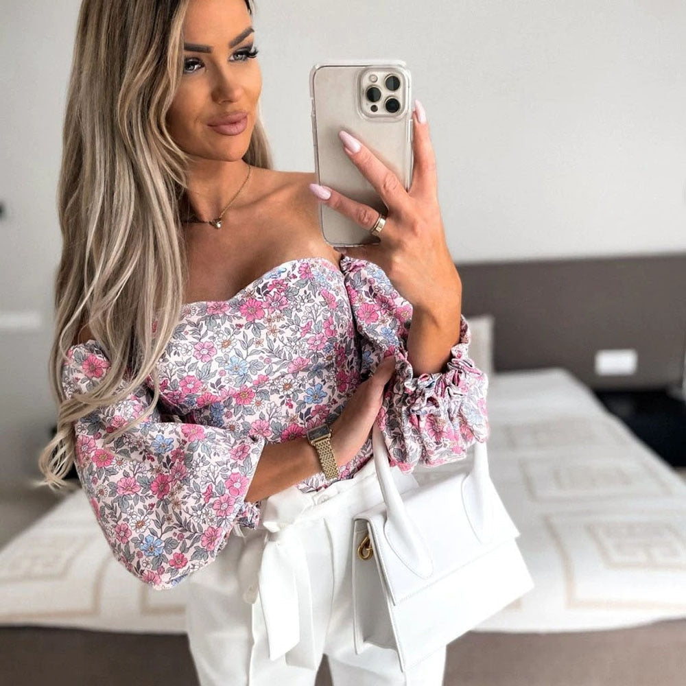 Top Summer Off Shoulder Blouses Holiday Slash Neck Tops