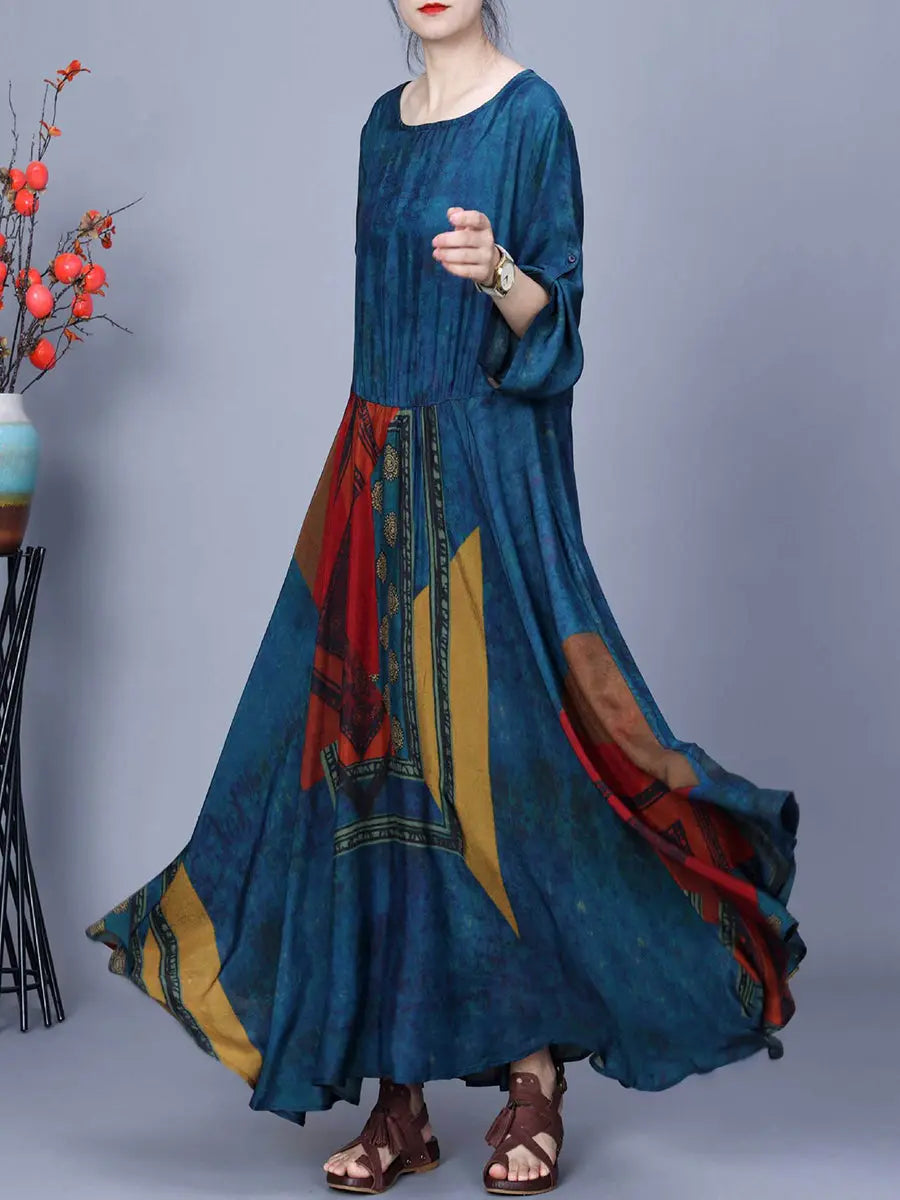 Spliced Loose Maxi Dress