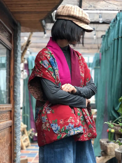 Spliced V-neck Vest Coat