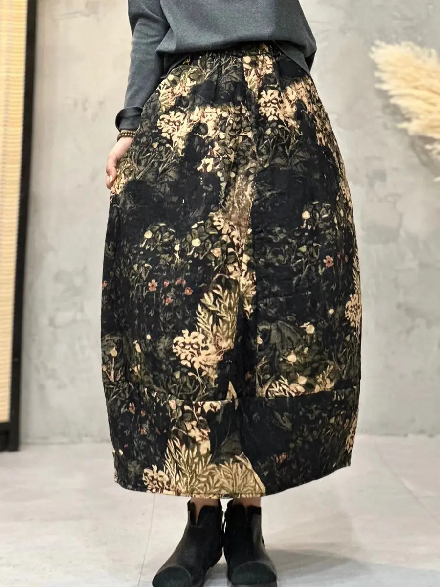 Flower A-shape Padded Skirt