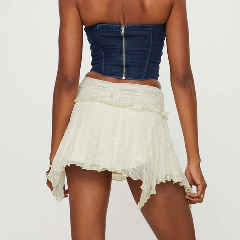 Irregular Ruched Asymmetrical Skirt