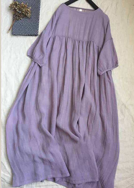 Yellow O-neck Patchwork Wrinkled Long Dresses Short Sleeve Gh1087