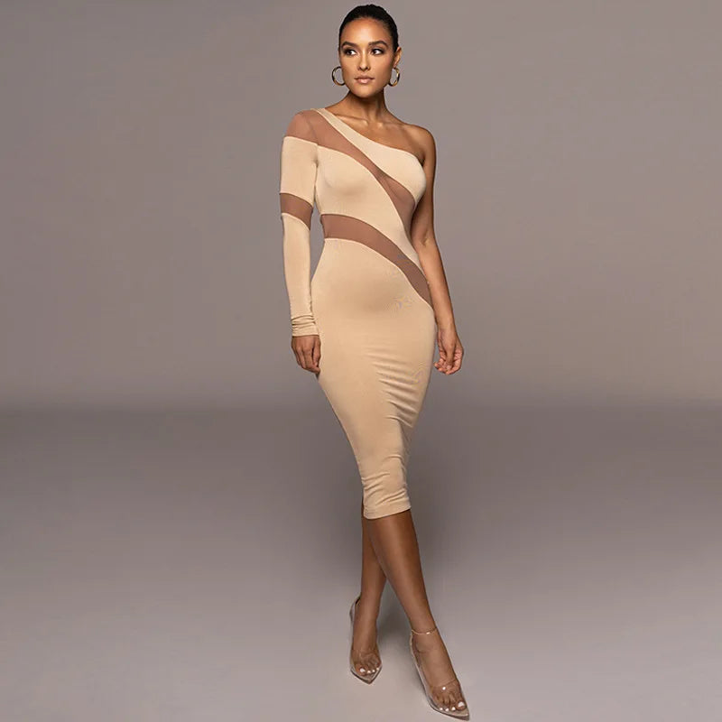Summer Patchwork Perspective Slimming Puss Midi Dresses