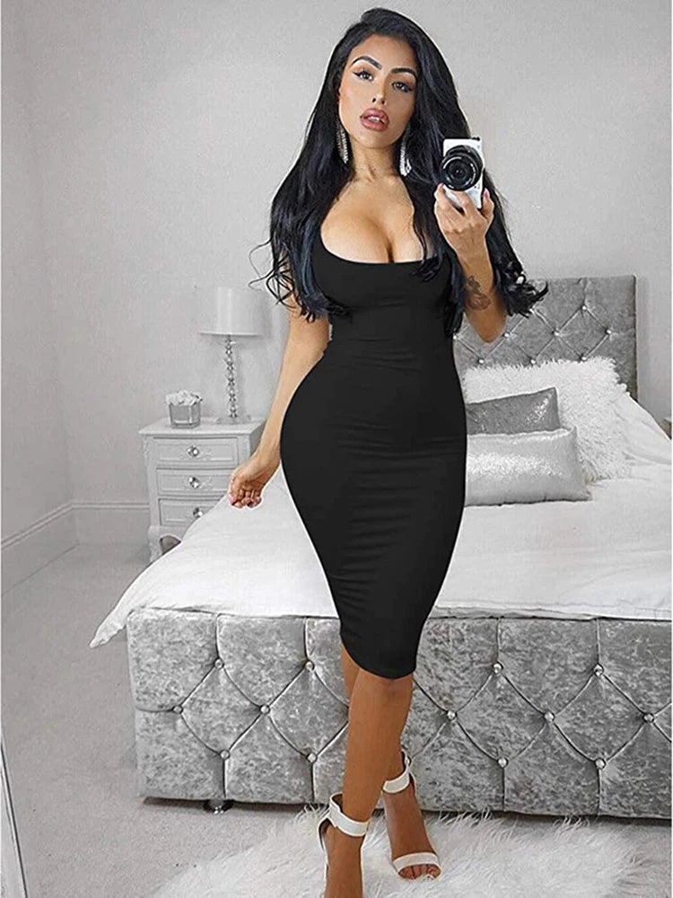 Bodycon Tank Basic Club Midi Dresses