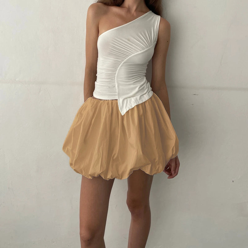 Lantern Puffball Elastic Skirt