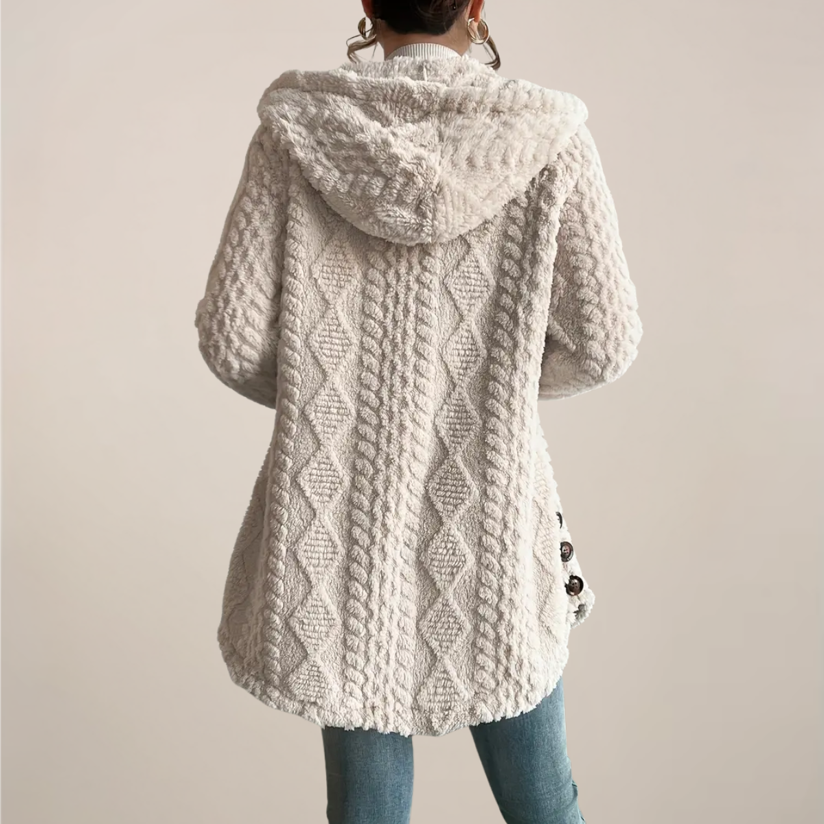 Evelyn | Spring Hooded Textured Cardigan