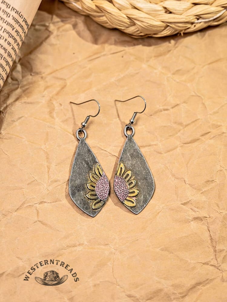 Retro Sunflower Earrings