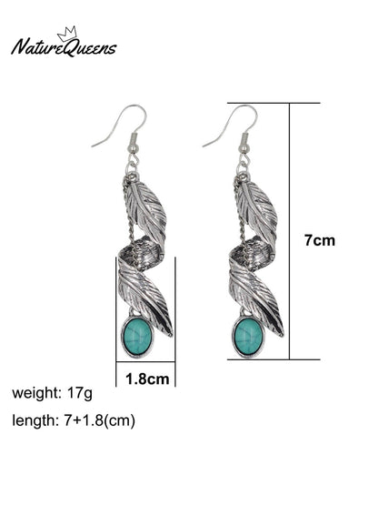 Feather Turquoise Earrings