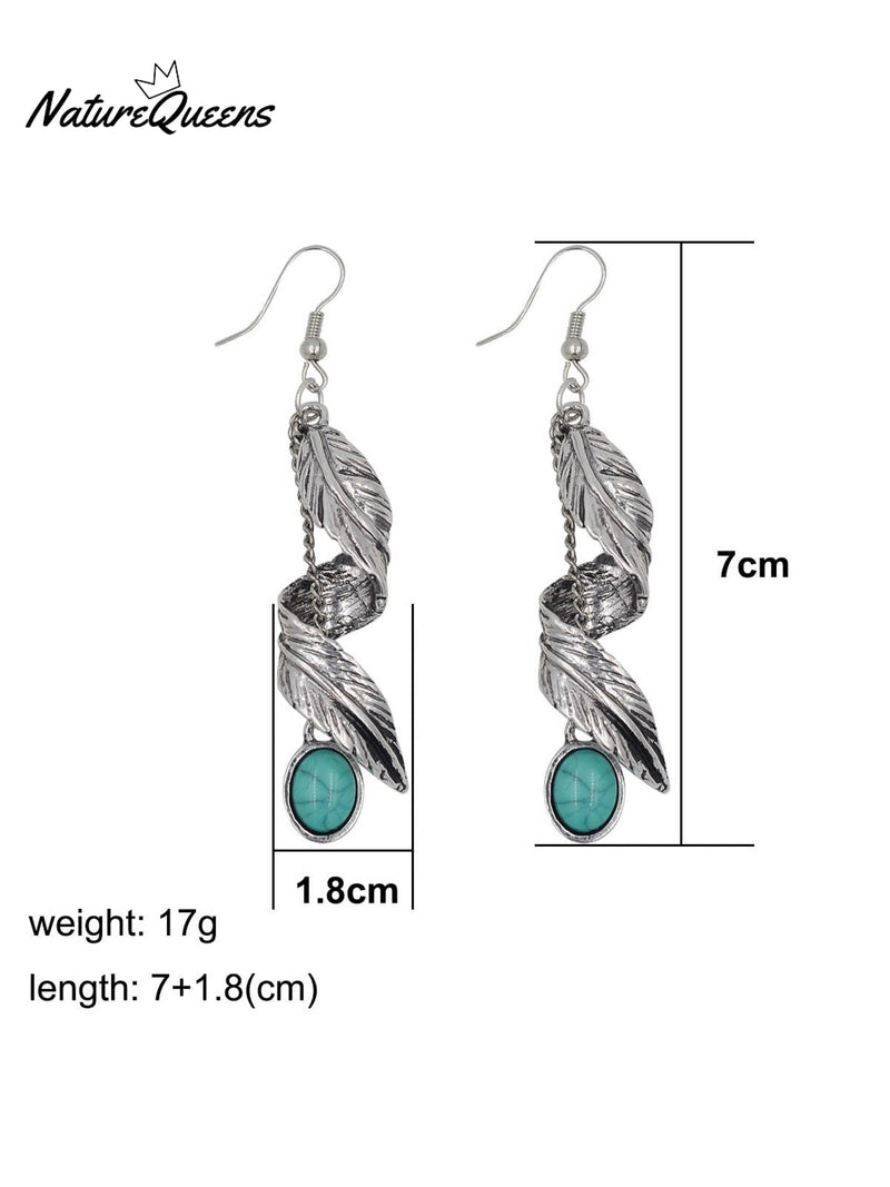 Feather Turquoise Earrings