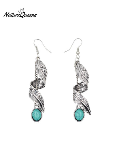 Feather Turquoise Earrings