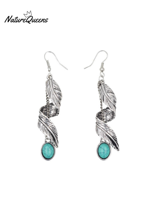 Feather Turquoise Earrings