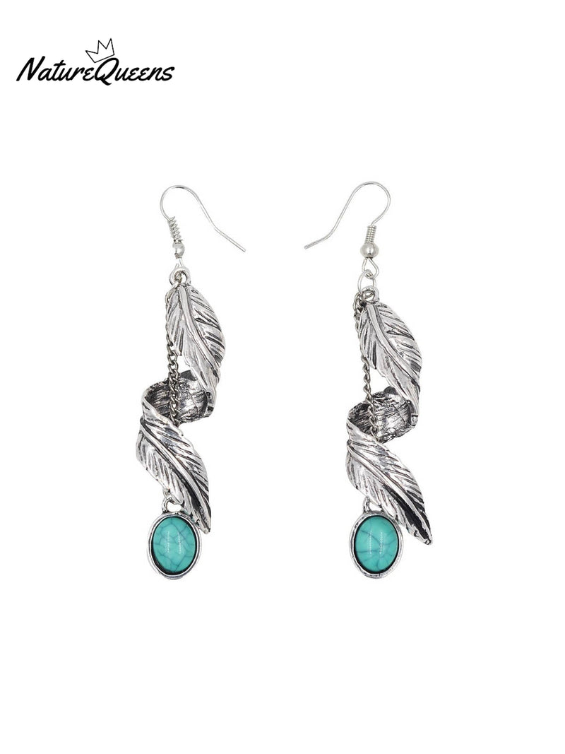 Feather Turquoise Earrings