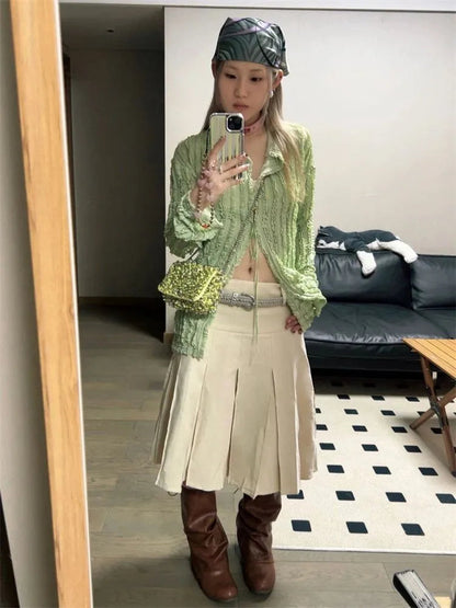 Green Long Sleeve Blouse