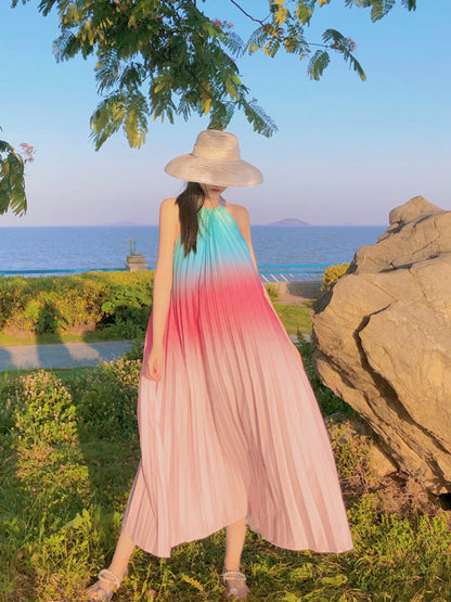 Yellow Plus-size Beach Maxi Dress