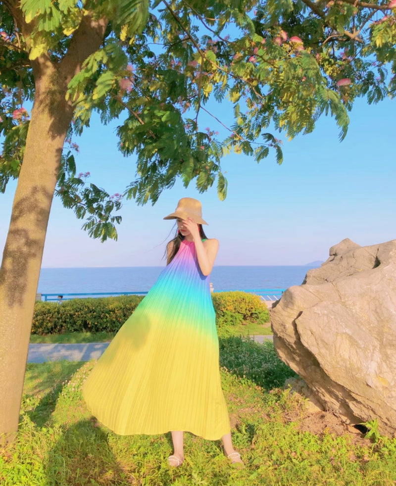 Yellow Plus-size Beach Maxi Dress