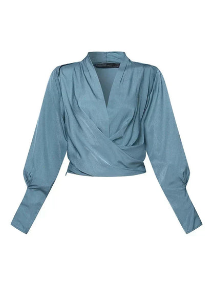 Mirelythea – V-neck ’s Blouses With Puff Sleeves