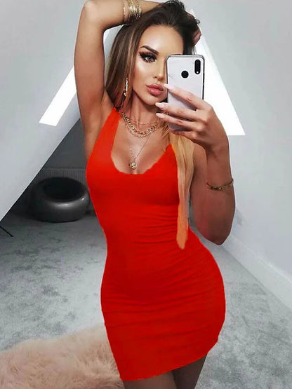 Summer Autumn Sleeveless Mini Midi Dresses