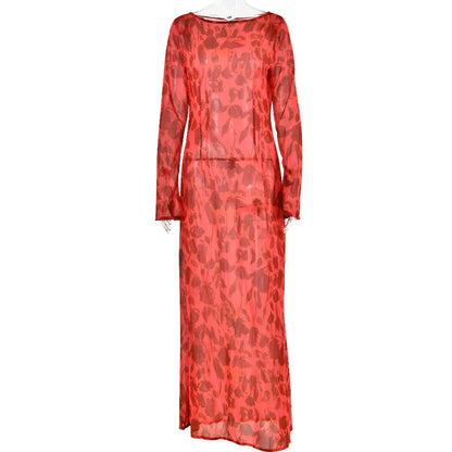 Zebra Print Long Sleeve Party Maxi Dress