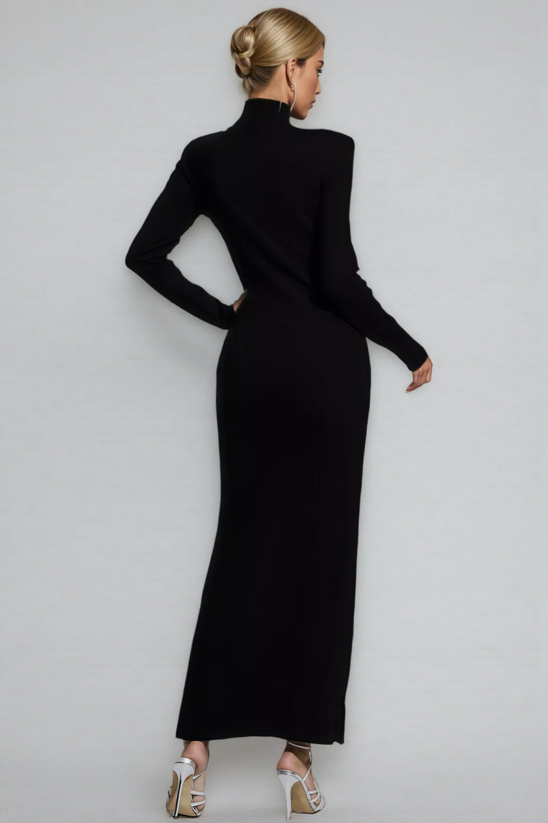 Brock Black Pu Maxi Dress