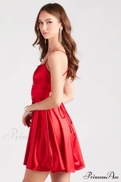 A Moment in Satin Skater Dress