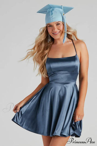 A Moment in Satin Skater Dress