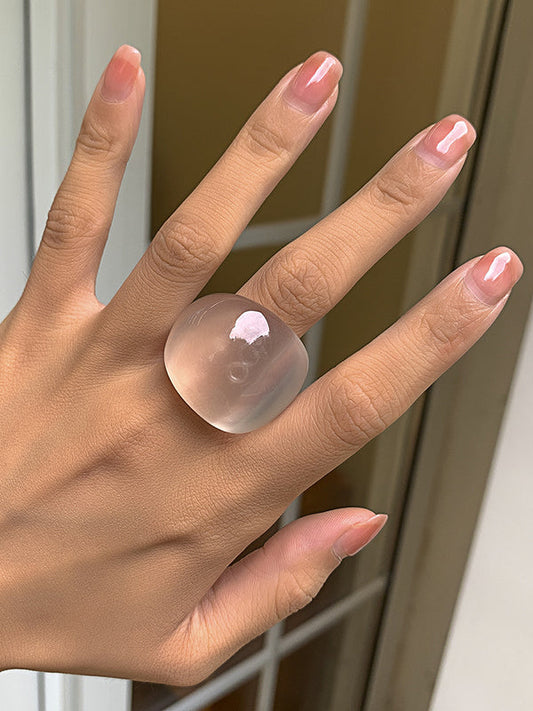 Original Color Geometric Resin Rings Accessories