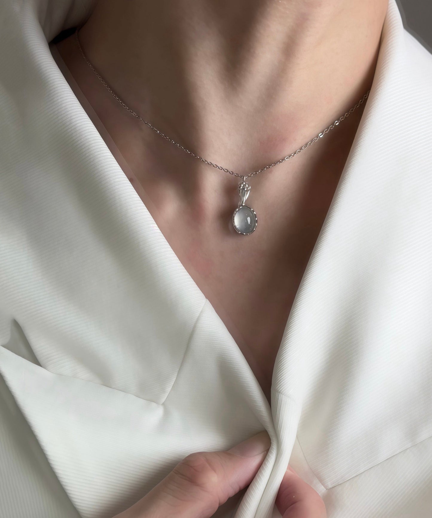 Fine Gem Stone Metal Necklace