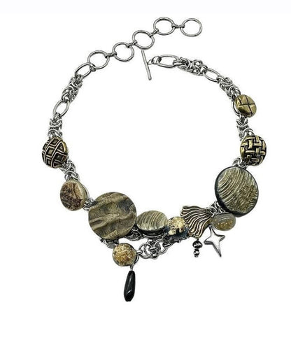 Sterling Silver Stainless Steel Copper Pendant Necklace