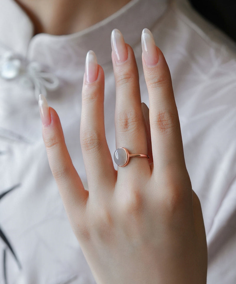 Gold Sterling Silver Overgild Jade Rings