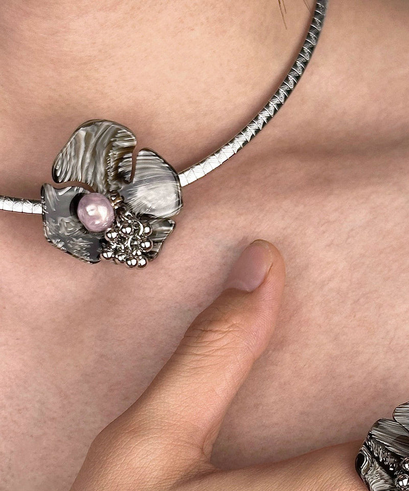 Fine Black Stainless Steel Princess Necklace