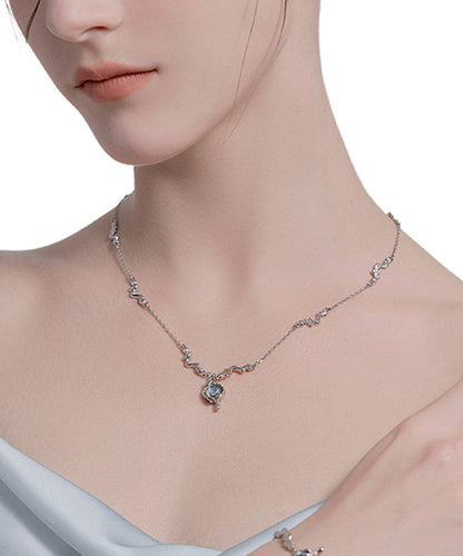 Silk Copper Overgild Gem Stone Pendant Necklace