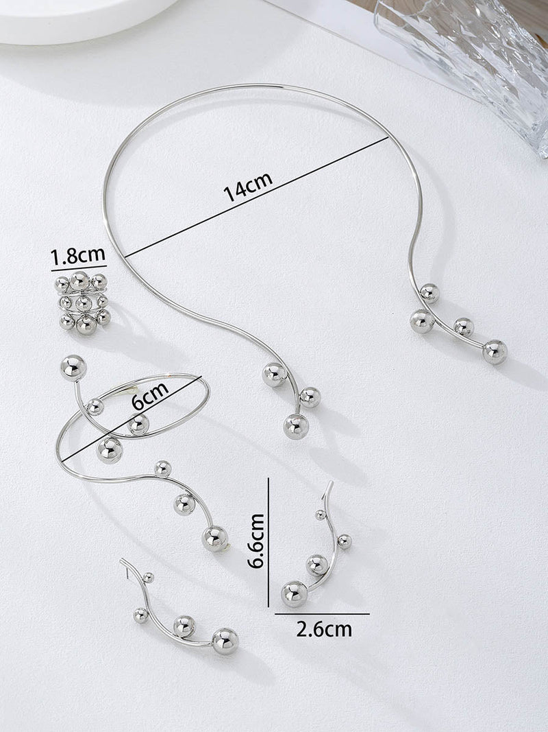 Irregularity Line Rhine Stones Bracelet Accessories Earrings Accessories Necklaces Accessories Rings Accessories