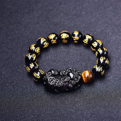 Fengshui Pixiu Obsidian Wealth Bracelet