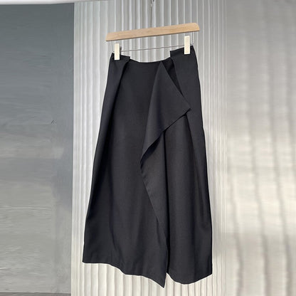 4.29modern Royal Blue Irregular Pleated Patchwork Skirt