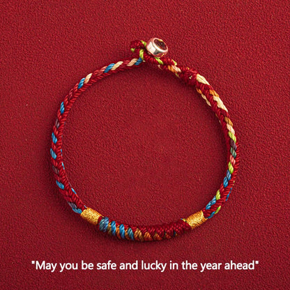 Buddha Stones "may You Be Safe and Lucky in the Year Ahead" Multicolored Bracelet