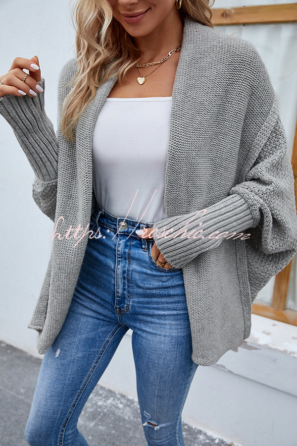 Fidovit Round Neck Dolman Sleeve Cardigan