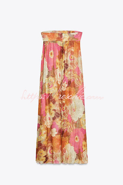 Shelia Print Off Shoulder A-line Maxi Dress