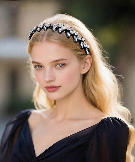 New Black Weave Zircon Crysta Hairpiece