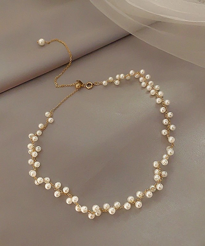 Diy Gold Alloy Pearl Tassel Charm Bracelet