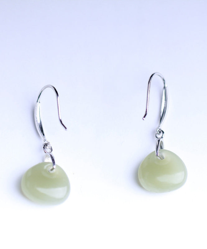 Silk Sterling Silver Jade Drop Earrings