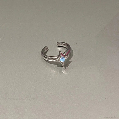 Kpop Y2k Crystal Heart Butterfly Gothic Ring