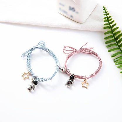 Natural Stone Couple Bracelet Crystal Set (2 Pieces)