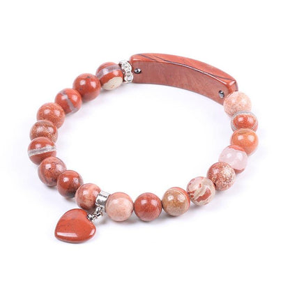 Natural Quartz Love Heart Healing Beads Bracelet 8mm