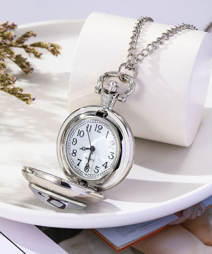 Unique Green Alloy Chain Gem Stone Pocket Watch