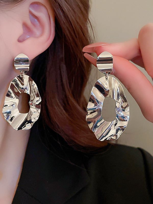 Geometric Hollow Color Drop Earrings
