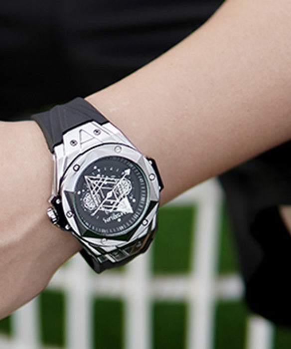 Silk Silicone Rubber Reinforced Glass Fully Automatic Machinery Watches