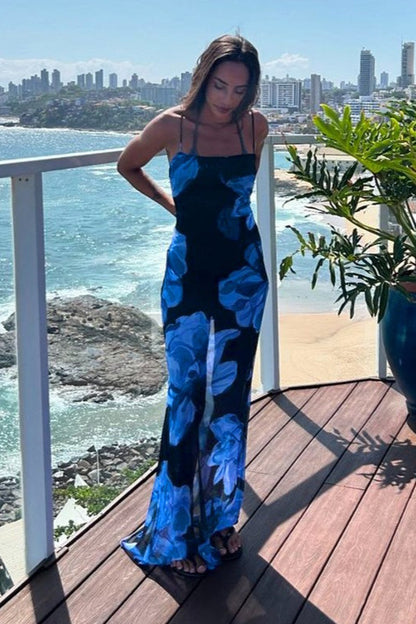 Halter Backless Tie Maxi Dress